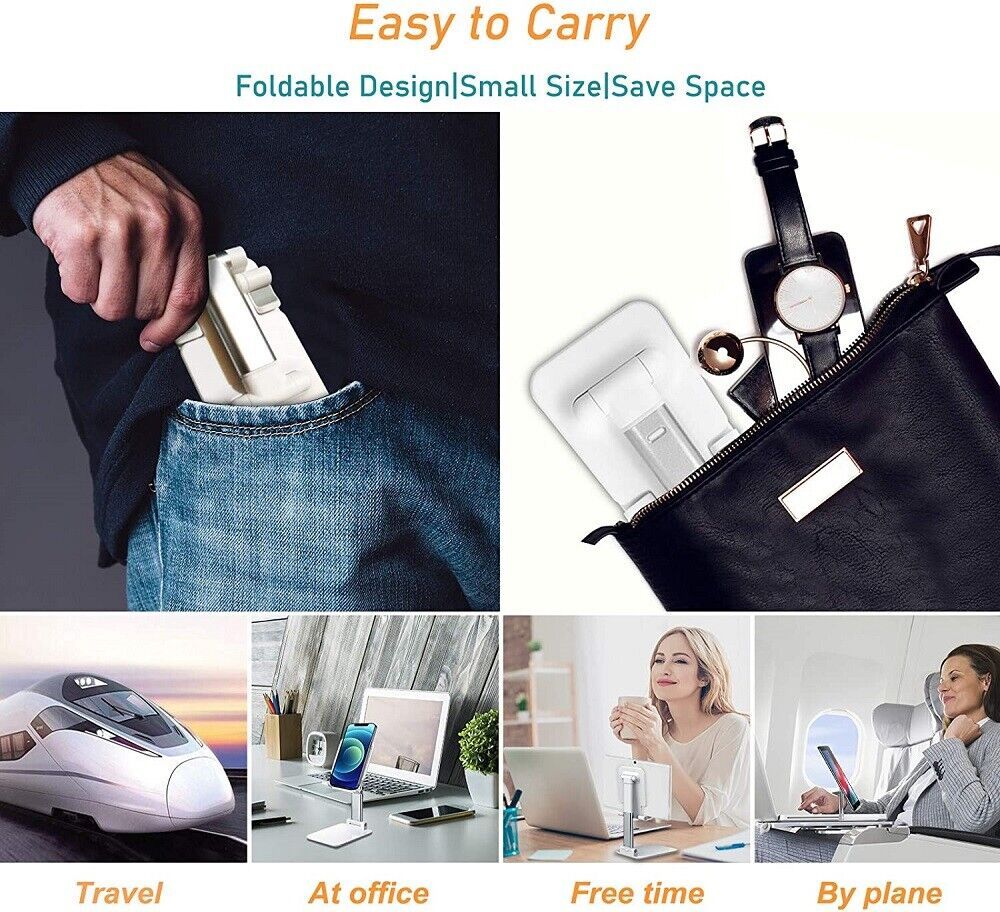 Cell Phone Stand Desktop Holder Tablet Stand Mount Mobile Phone Desktop Tablet Holder Table Cell Foldable Extend Support Desk Mobile Phone Holder Stand - BuzzMart