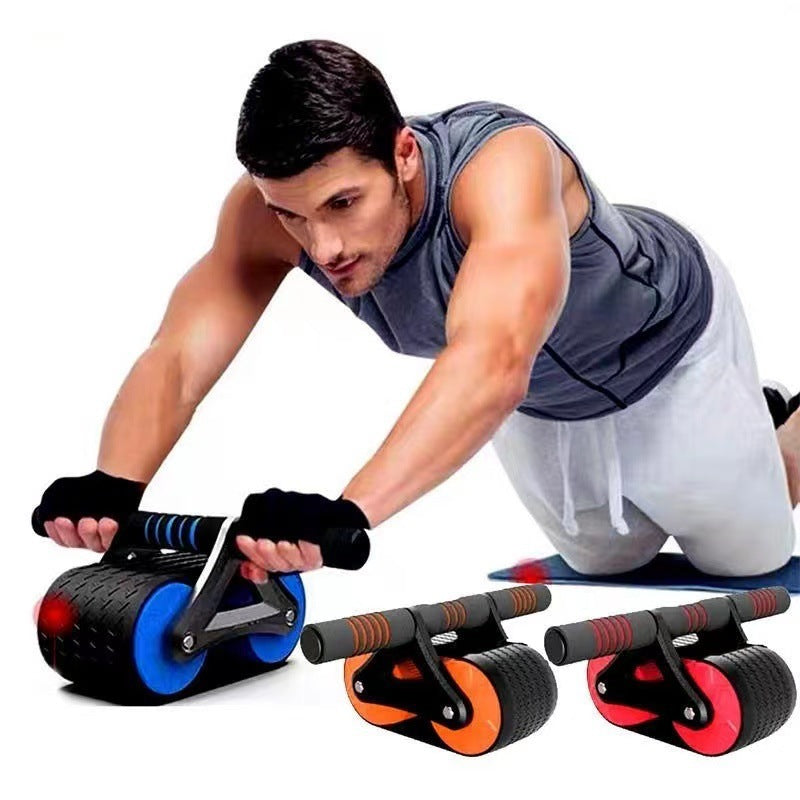 Double Wheel Abdominal Exerciser Women Men Automatic Rebound Ab Wheel Roller Waist Trainer Gym Sports Home Exercise Devices - BuzzMart