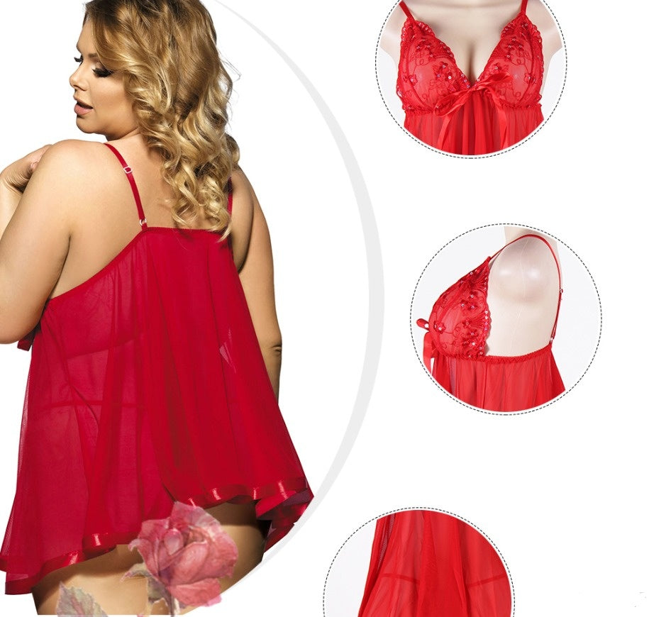 Women Sexy Lingerie Big Code 6XL Sleepwear Sleepdress - BuzzMart