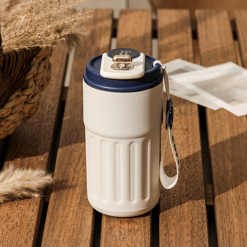 Smart Digital Thermal Bottle Portable Coffee Mug Stainless Steel Water Bottle In-Car Insulated Cup Keep Cold Vacuum Flasks 450ml - BuzzMart