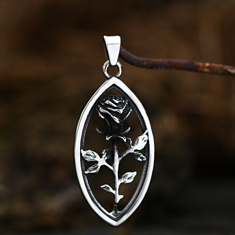 Hollow Rose Pendant β Elegant Titanium Steel Unisex Necklace - BuzzMart