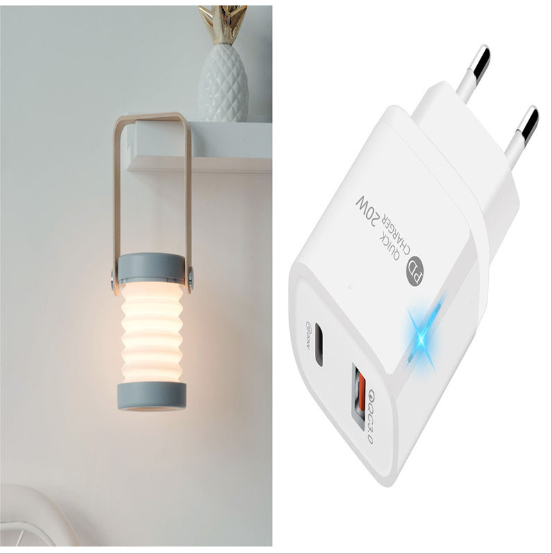 Foldable Touch Dimmable Reading LED Night Light Portable Lantern Lamp USB Rechargeable For Home Decor - BuzzMart