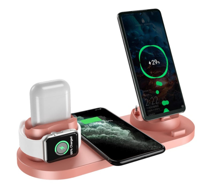 Wireless Charger For IPhone Fast Charger For Phone Fast Charging Pad For Phone Watch 6 In 1 Charging Dock Station - BuzzMart