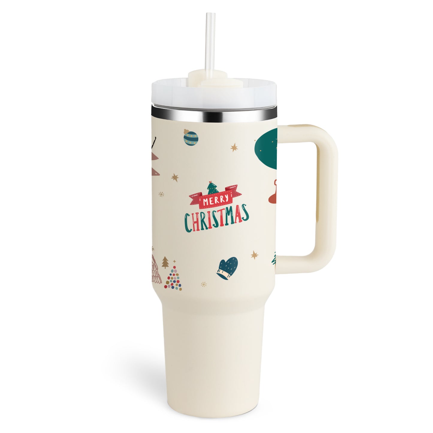 40 Oz Tumbler With Handle Straw Insulated, Stainless Steel Spill Proof Vacuum Coffee Cup Tumbler With Lid Tapered Mug Gifts For Valentine Lover Suitable For Car Gym Office Travel - BuzzMart