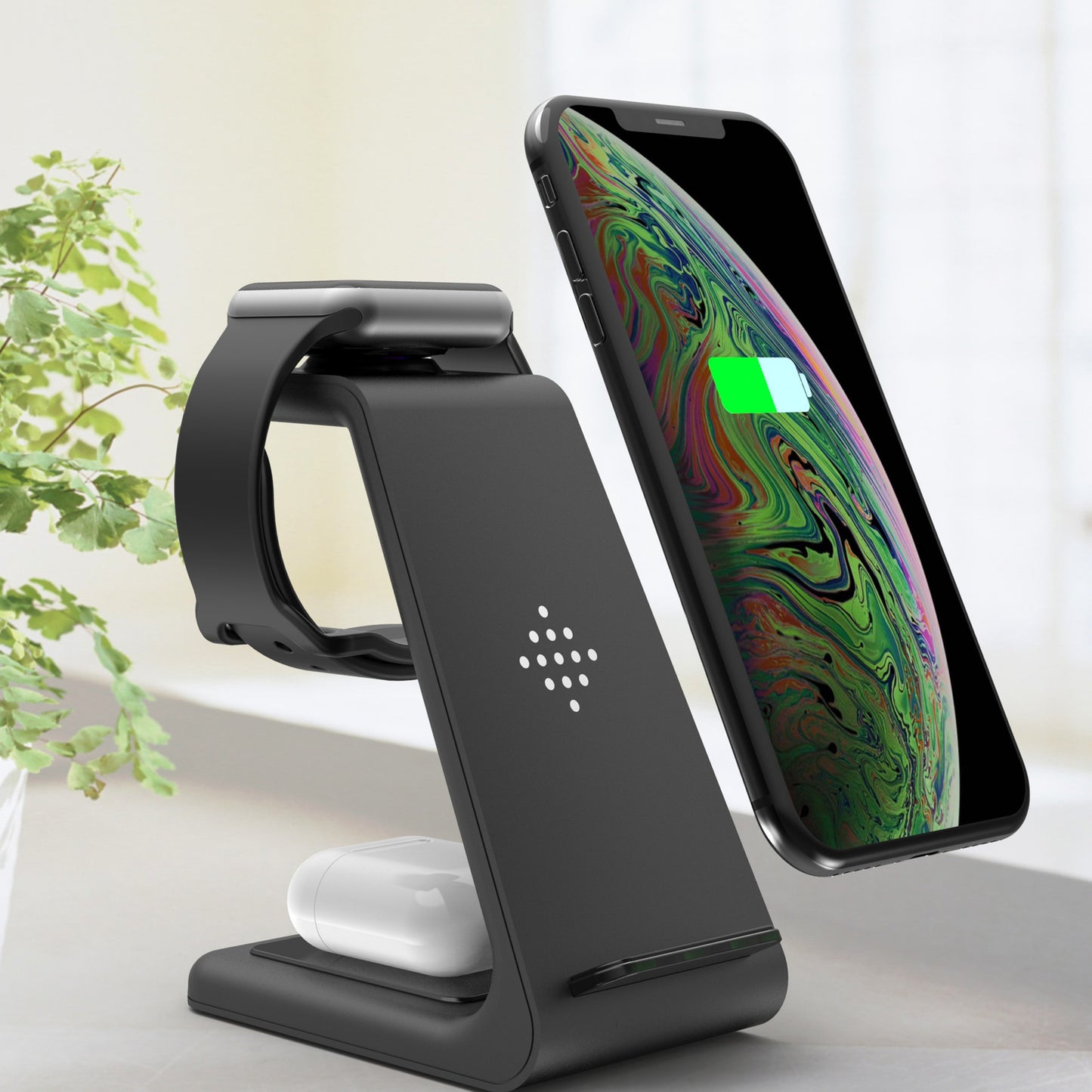 3 In 1 Fast Charging Station Wireless Charger Stand Wireless Quick Charge Dock For Phone Holder - BuzzMart