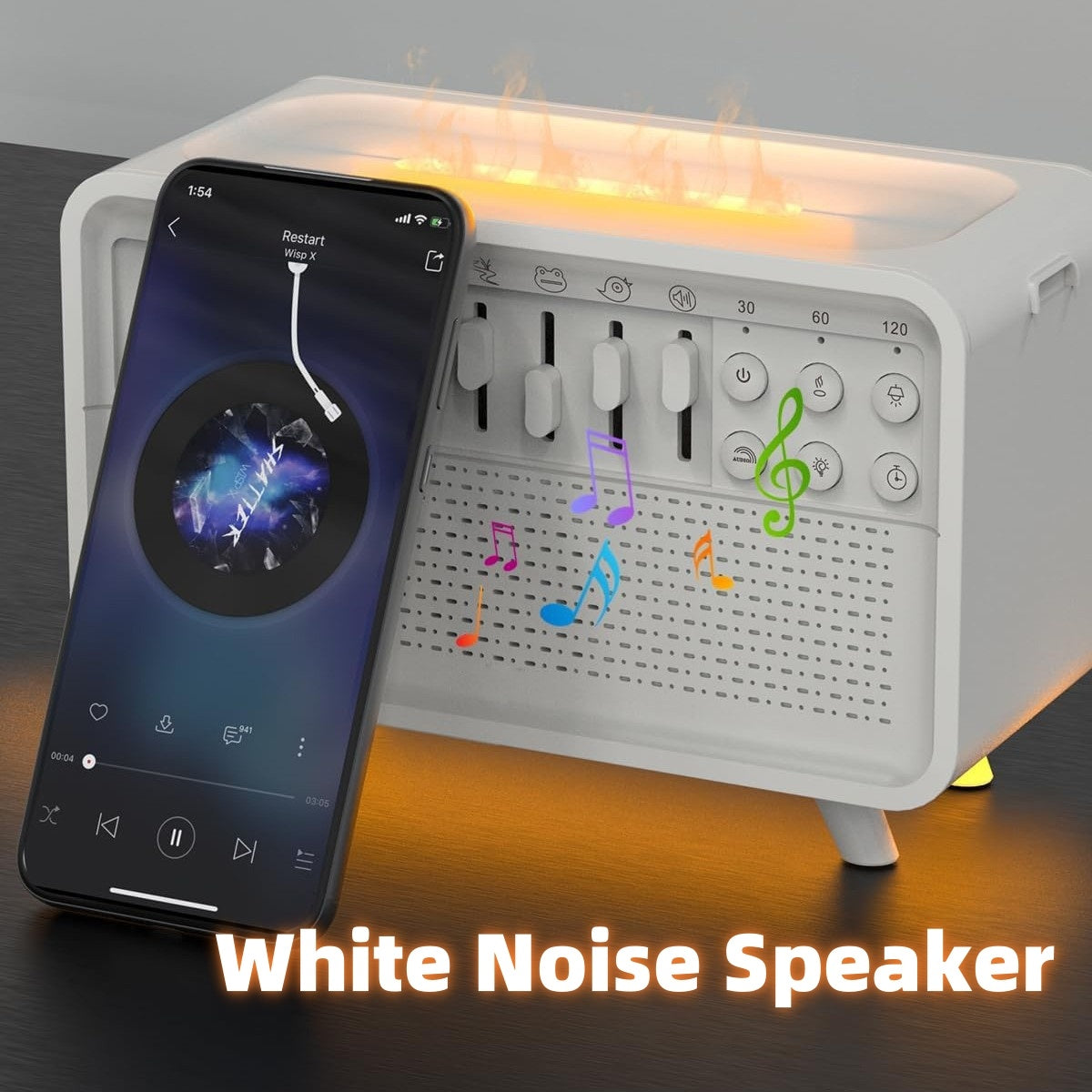 3 In 1 Bluetooth Speaker White Noise Sleep Night Light Humidifier All-in-one Machine Free Combination Of 8 Group Nature Sound - BuzzMart