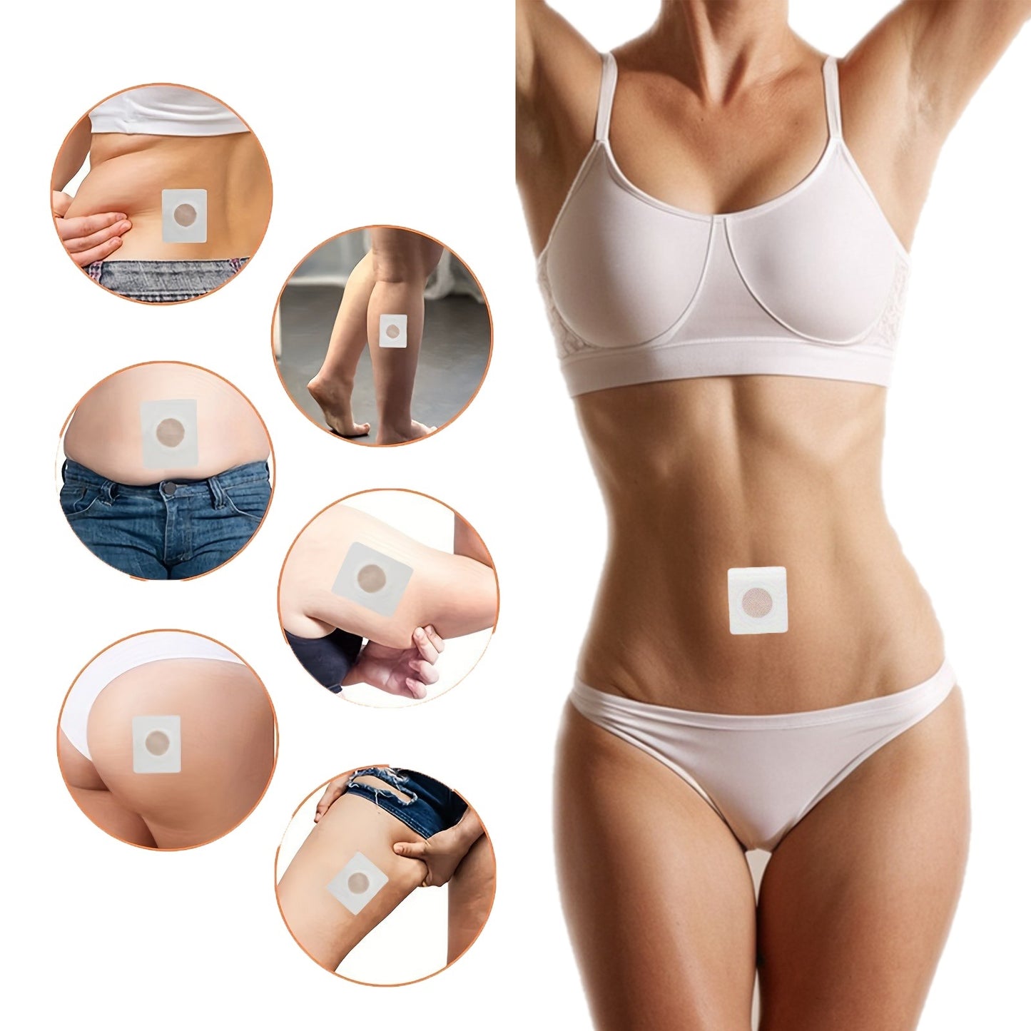 Adhesive belly patch designed to support weight loss and detox.