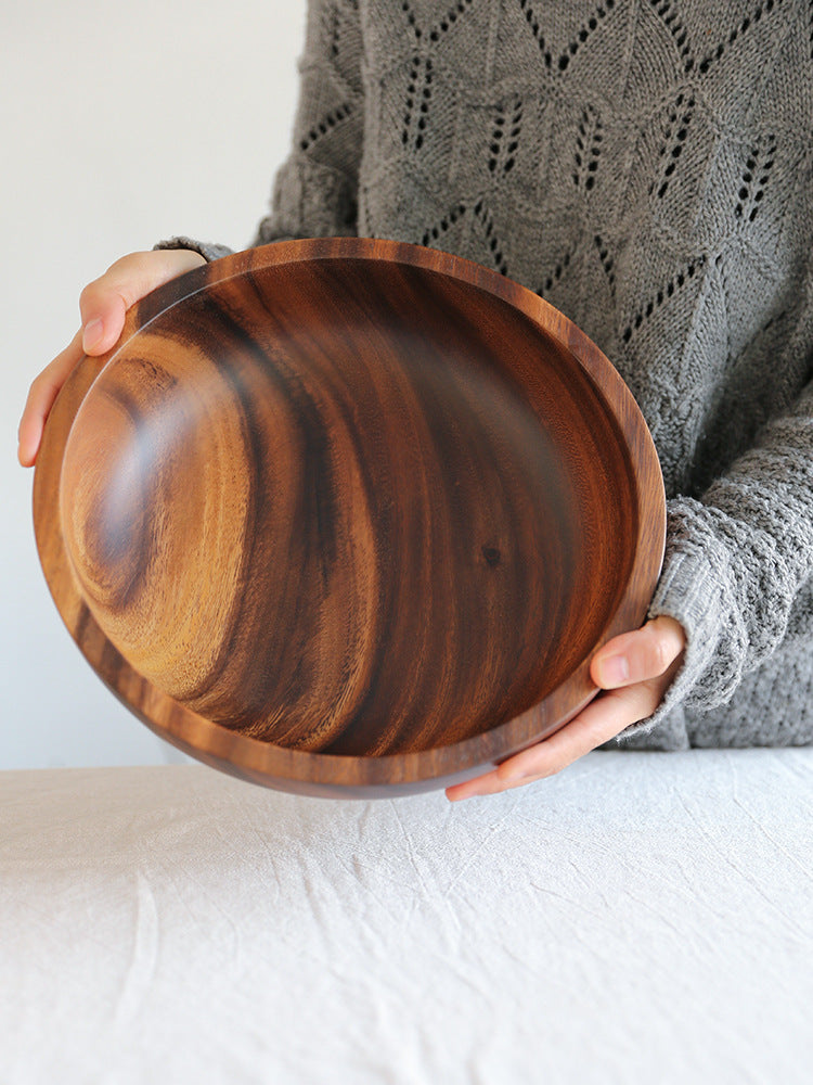 Kitchen Natural Wooden Bowl Household Fruit Bowl Salad Bowl For Home Restaurant Food Container Wooden Utensils Note The Size Hot - BuzzMart