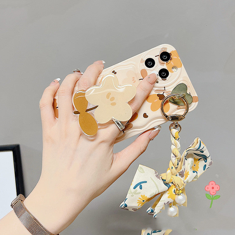 Autumn Leaves And Flowers With Bow Silk Scarf Phone Cases - BuzzMart