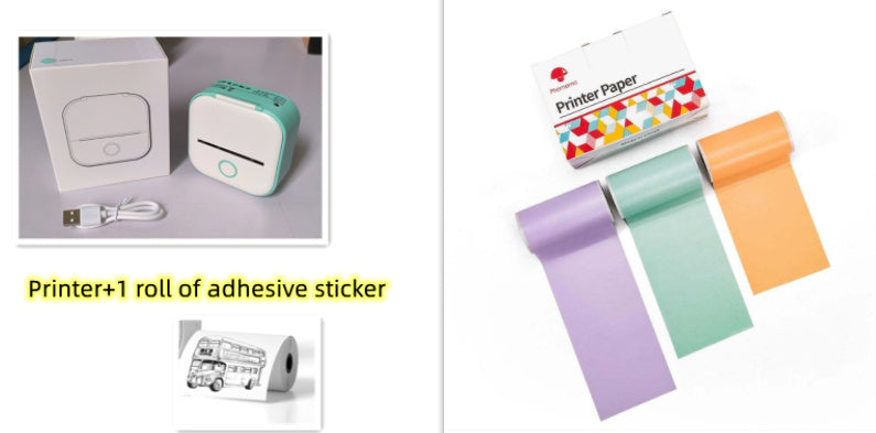 Portable Mini Thermal Label Printer Home Photo Printer Student Wrong Question Printer Bluetooth-compatible Mini Label Printer Price Tag - BuzzMart