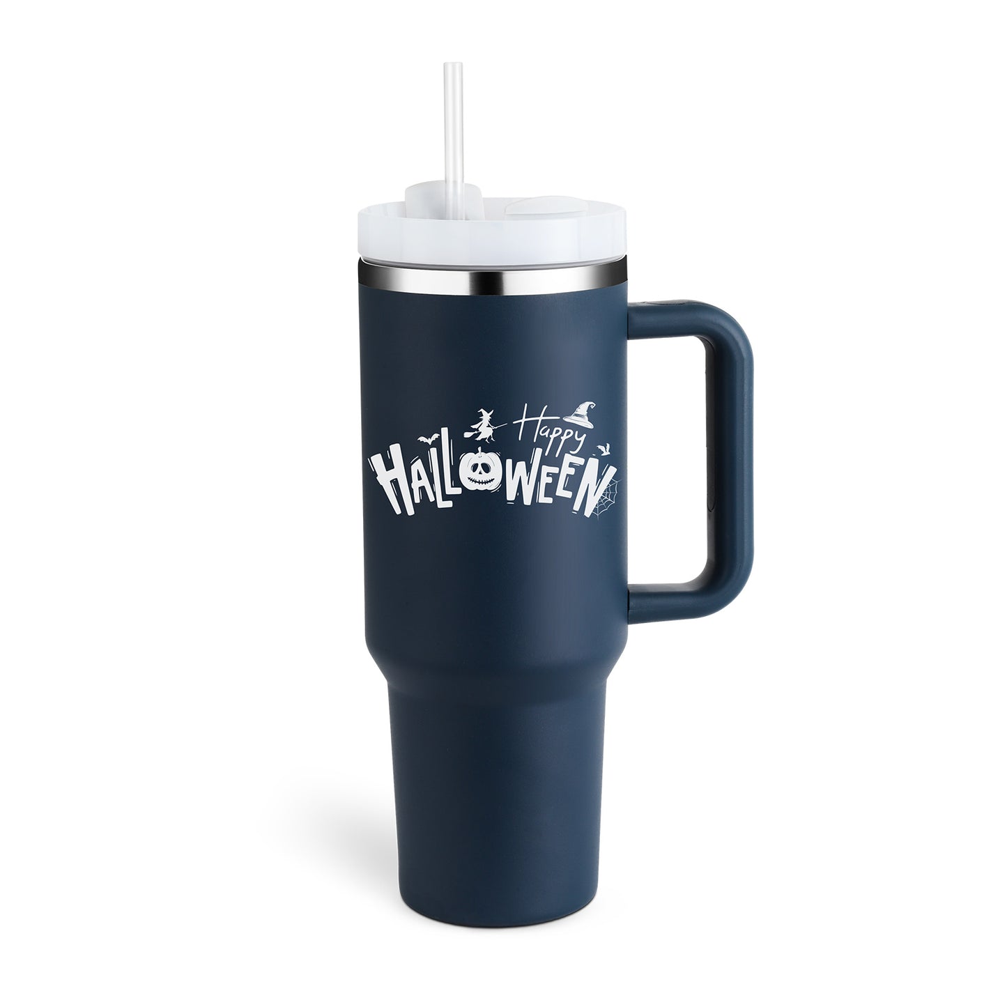 40 Oz Tumbler With Handle Straw Insulated, Stainless Steel Spill Proof Vacuum Coffee Cup Tumbler With Lid Tapered Mug Gifts For Valentine Lover Suitable For Car Gym Office Travel - BuzzMart