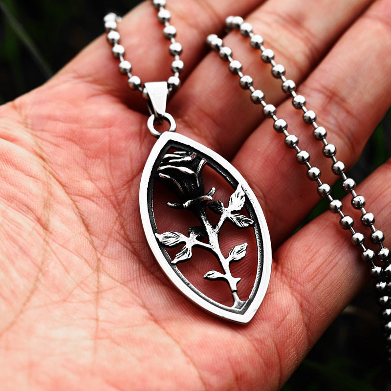 Hollow Rose Pendant β Elegant Titanium Steel Unisex Necklace - BuzzMart