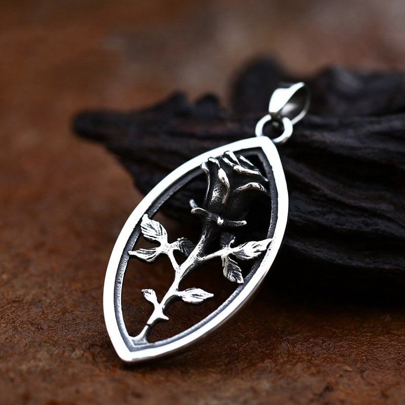 Hollow Rose Pendant β Elegant Titanium Steel Unisex Necklace - BuzzMart