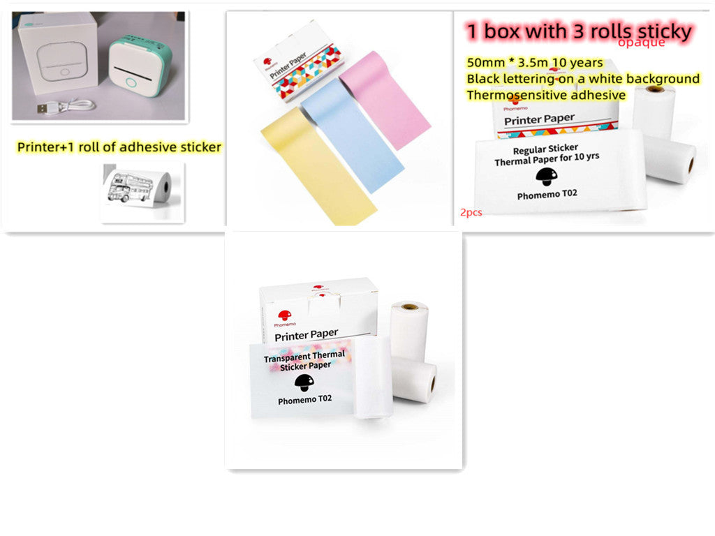 Portable Mini Thermal Label Printer Home Photo Printer Student Wrong Question Printer Bluetooth-compatible Mini Label Printer Price Tag - BuzzMart