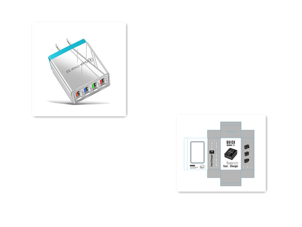 USB Charger Quick Charge 3.0 4 Phone Adapter For Tablet Portable Wall Mobile Charger Fast Charger - BuzzMart