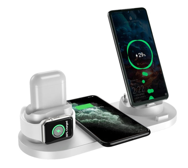 Wireless Charger For IPhone Fast Charger For Phone Fast Charging Pad For Phone Watch 6 In 1 Charging Dock Station - BuzzMart