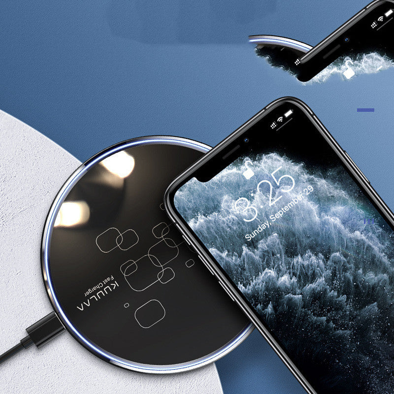 Wireless Charger Desktop Disc Ultra-thin Fast Charge Mobile Phone Wireless Charger - BuzzMart