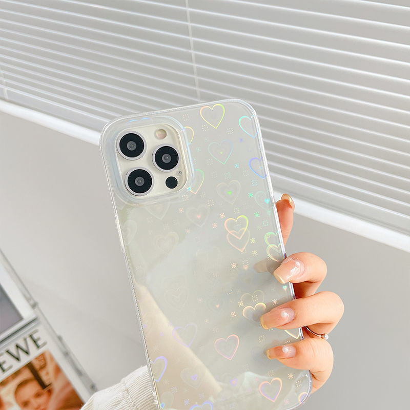 Laser Colorful Love For Double-sided Coated Silicone Phone Case - BuzzMart