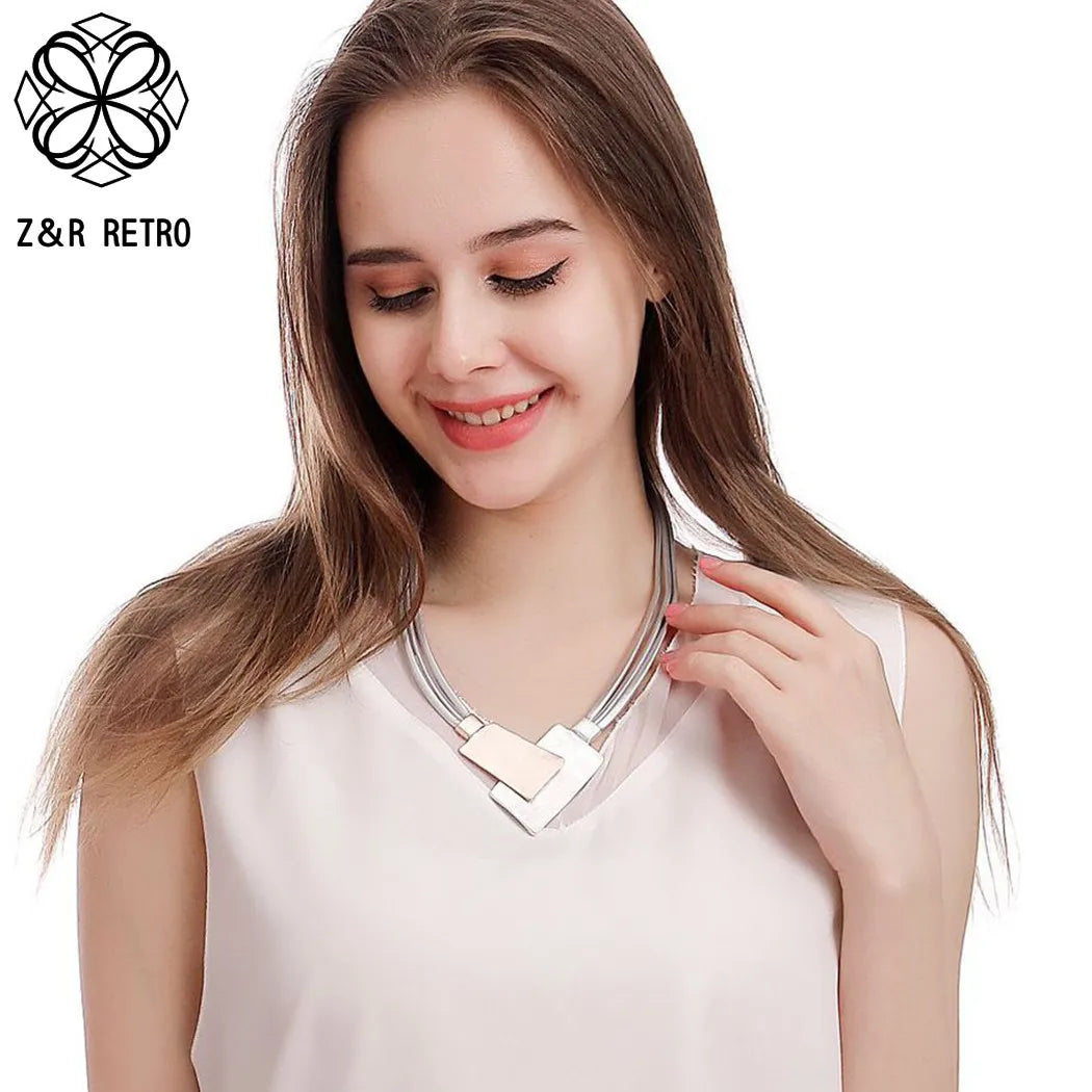 Trendy Geometric Pendant Necklace β Bold Gift for Her - BuzzMart
