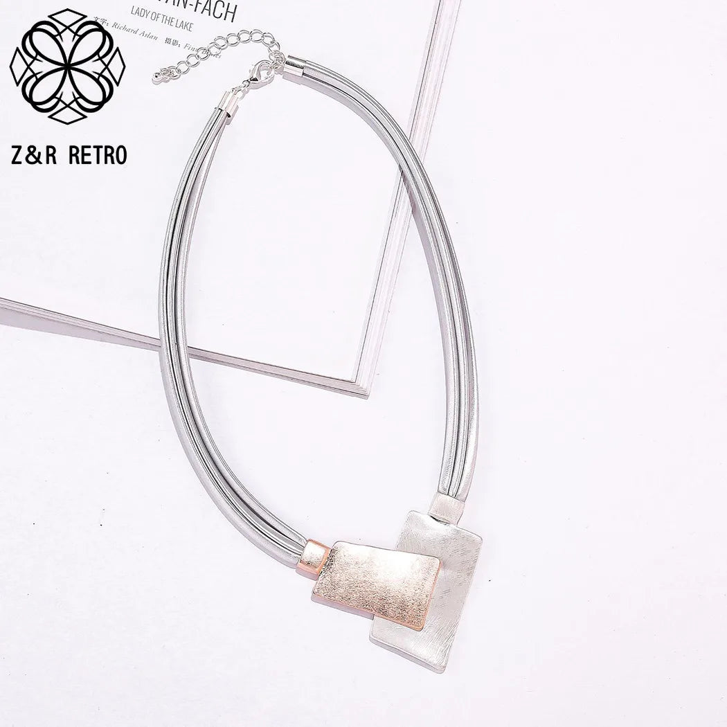 Trendy Geometric Pendant Necklace β Bold Gift for Her - BuzzMart