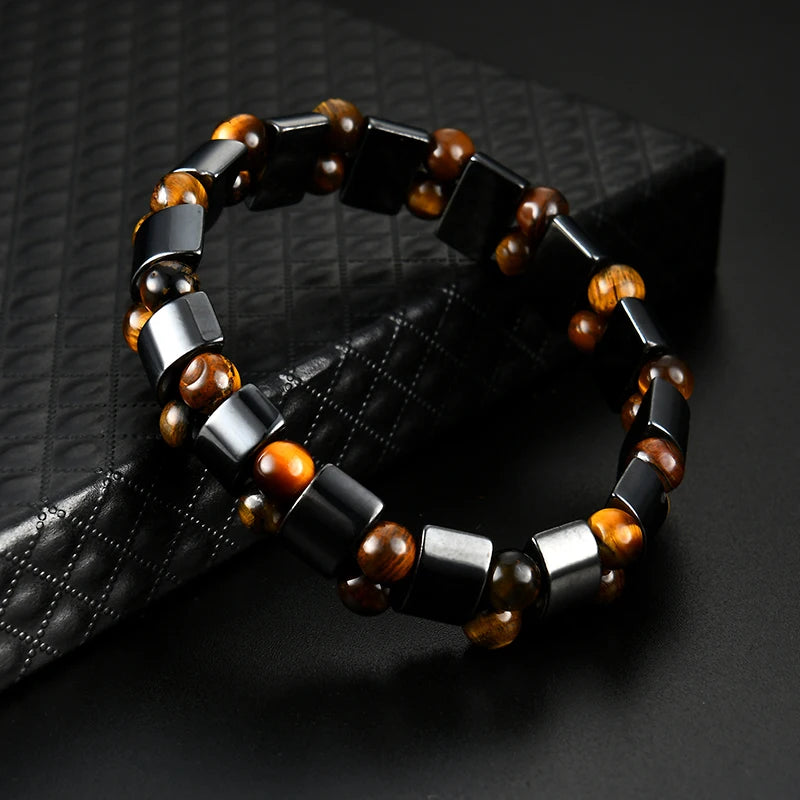 Handmade Tiger Eye & Hematite Bracelet β Healing Gift - BuzzMart