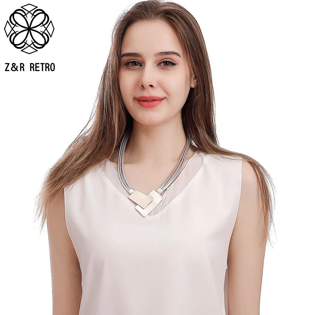 Trendy Geometric Pendant Necklace β Bold Gift for Her - BuzzMart