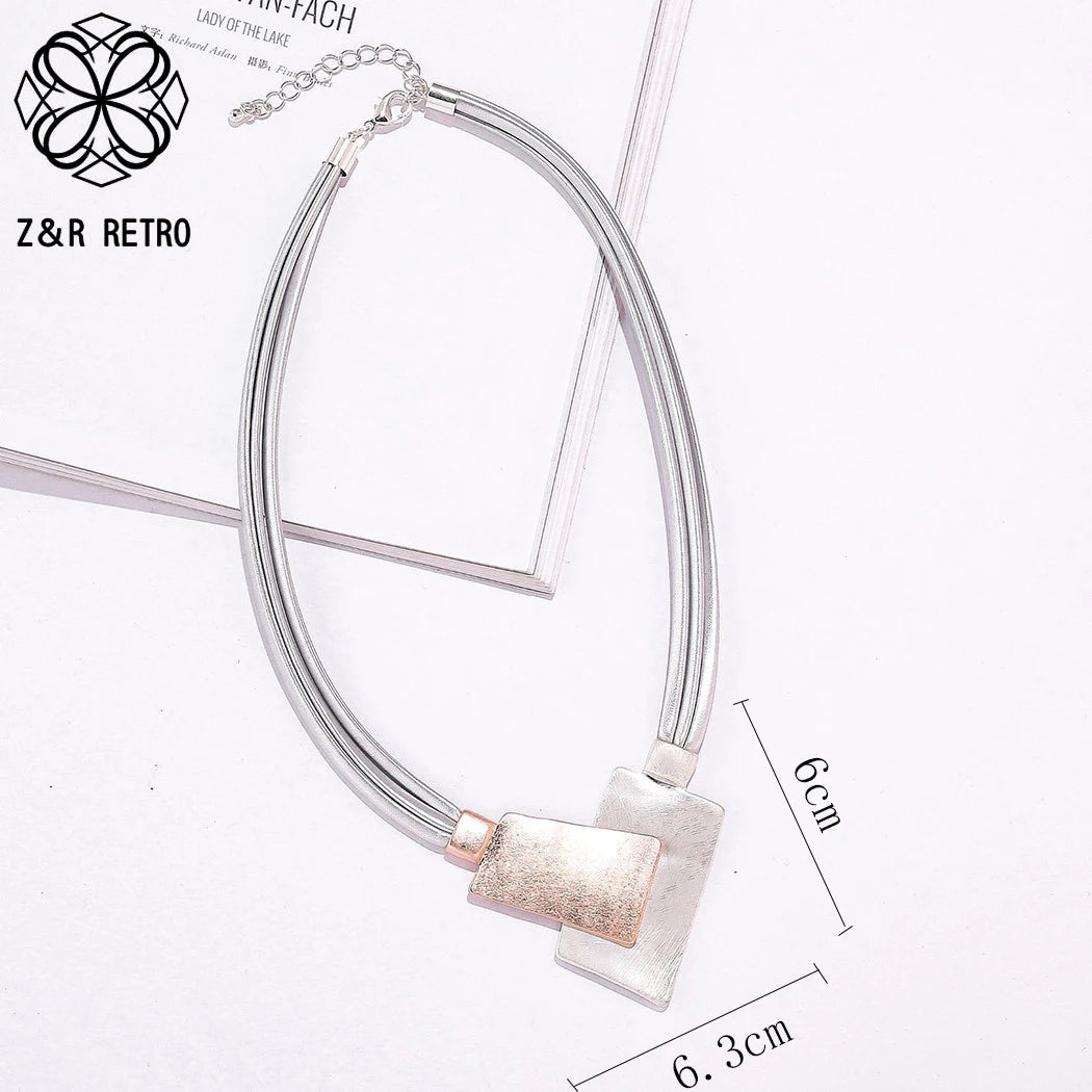 Trendy Geometric Pendant Necklace β Bold Gift for Her - BuzzMart