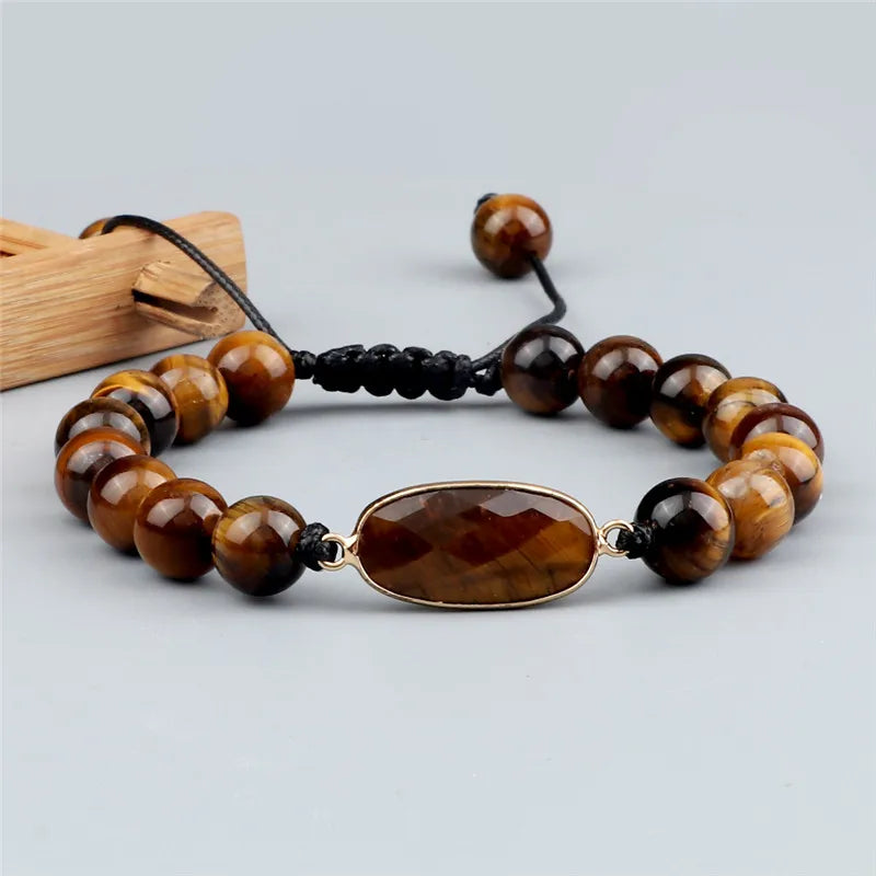 ๐ฎ Handmade Tiger Eye Bracelet โ 8mm Stone Gift Jewellery - BuzzMart