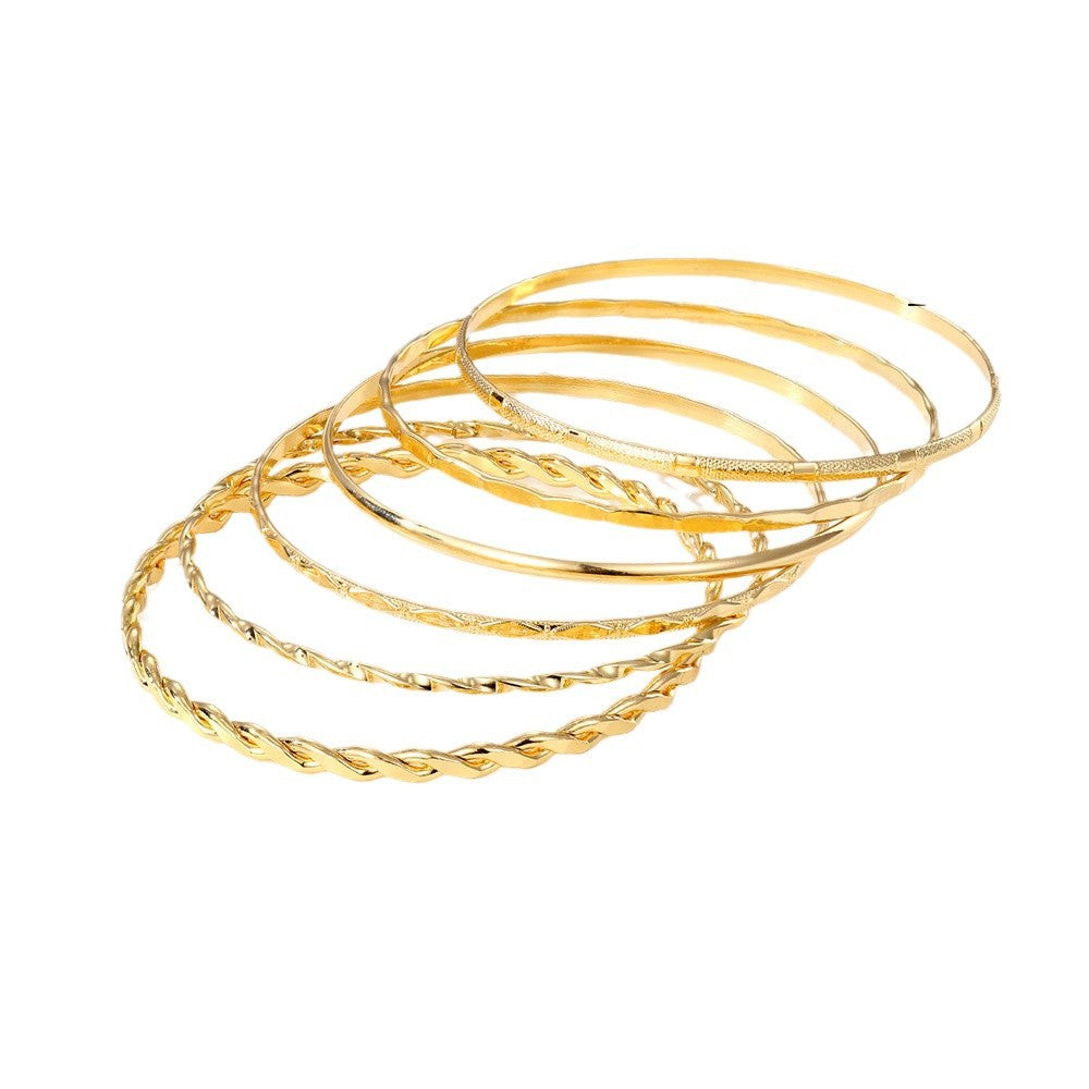 Trendy Twisted Gold Bracelet – Bold Hip Hop Statement Style - BuzzMart
