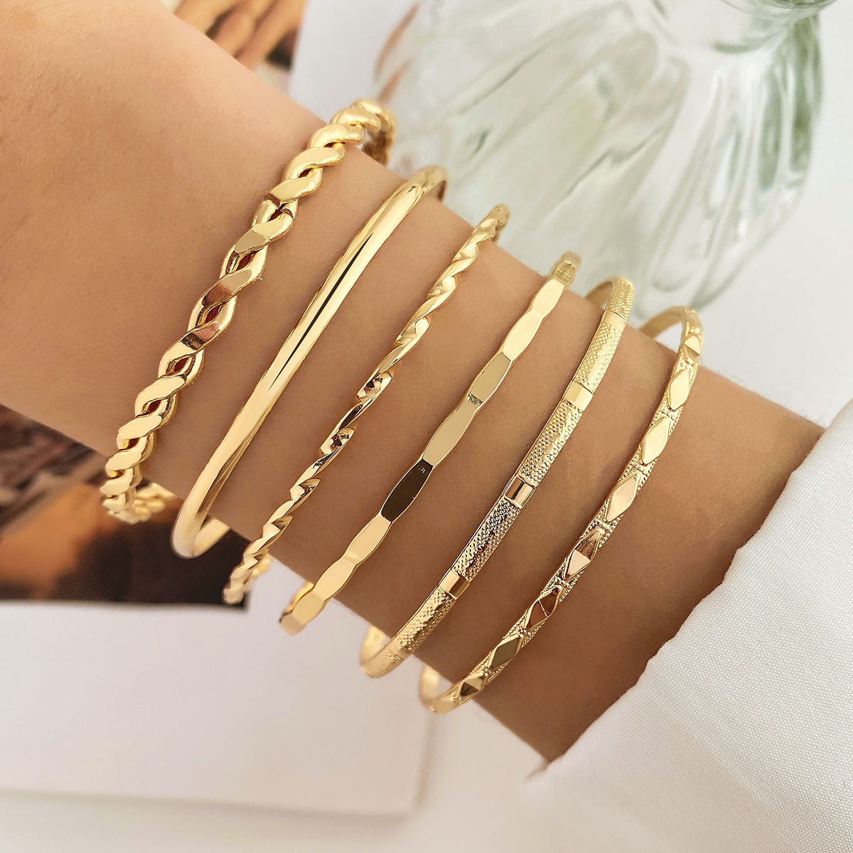 Trendy Twisted Gold Bracelet – Bold Hip Hop Statement Style - BuzzMart