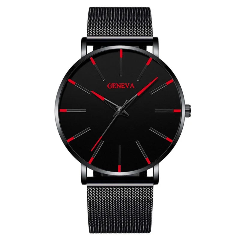 Fashion Ultra-Thin Men’s Business Watch | Steel Mesh Quartz Wristwatch - BuzzMart