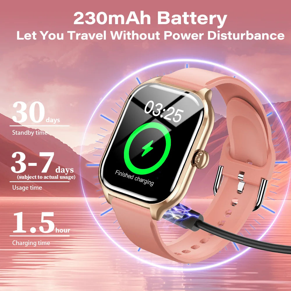 LAXASFIT 2025 New Smart Watch Bluetooth Call Message Reminder 24 Hour Health Monitoring Smart Watch Gift for Men and Women - BuzzMart