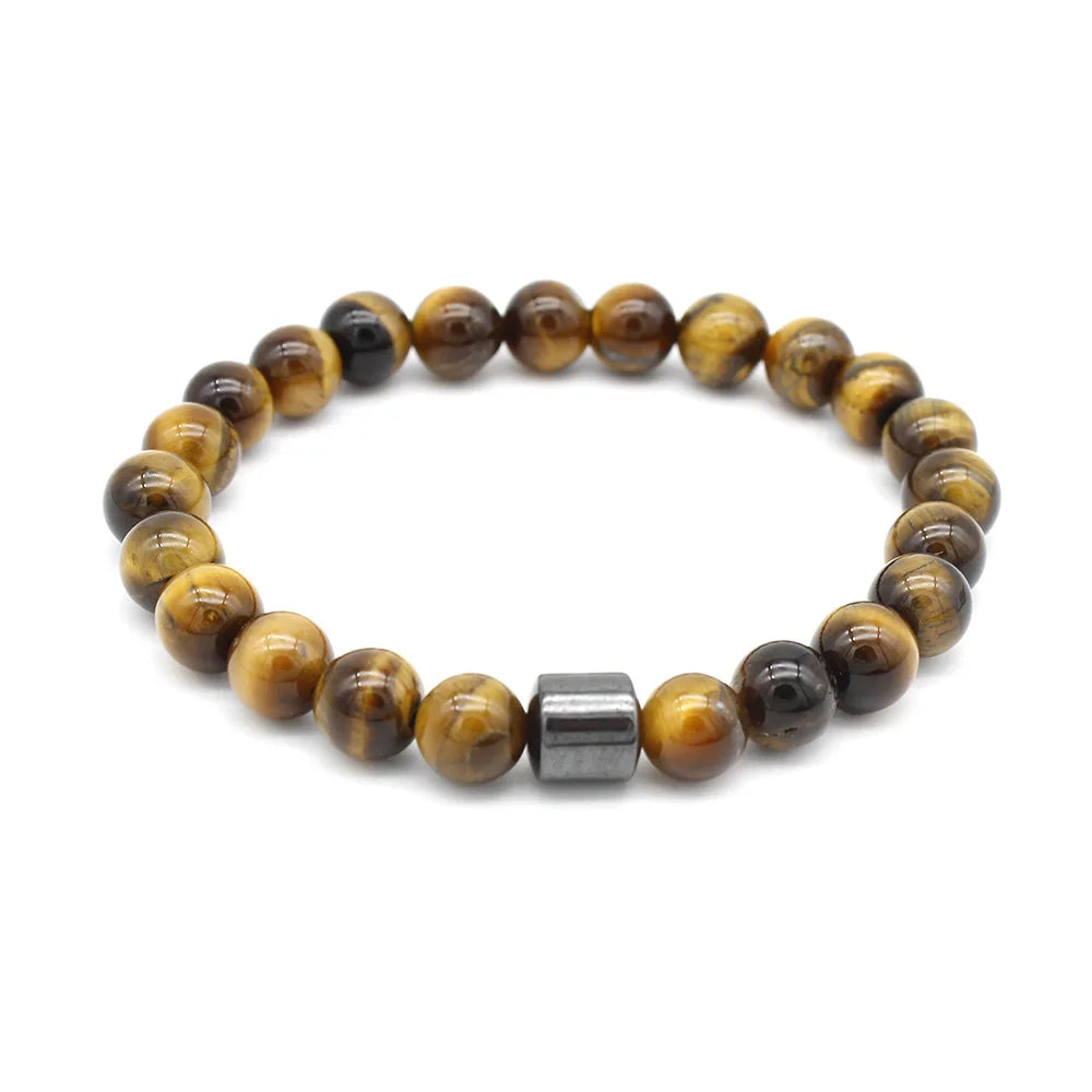 π§² Magnetic Tiger Eye Bracelet β Handmade Gift for Him - BuzzMart