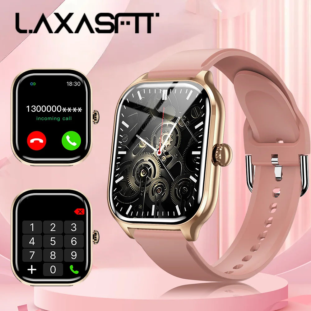 LAXASFIT 2025 New Smart Watch Bluetooth Call Message Reminder 24 Hour Health Monitoring Smart Watch Gift for Men and Women - BuzzMart