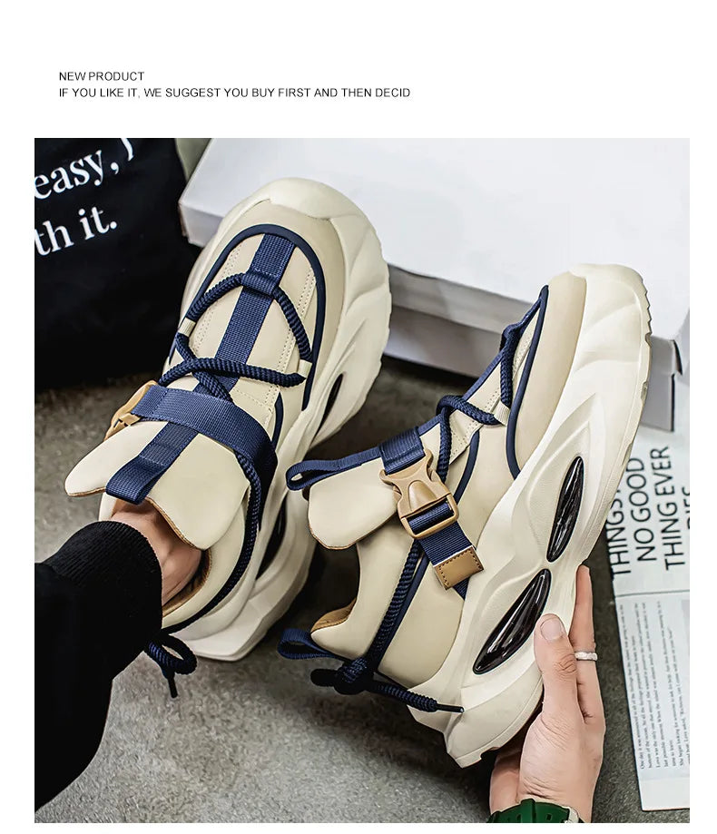 Men’s Chunky Sneakers – Breathable Mesh Casual Shoes 2025 - BuzzMart