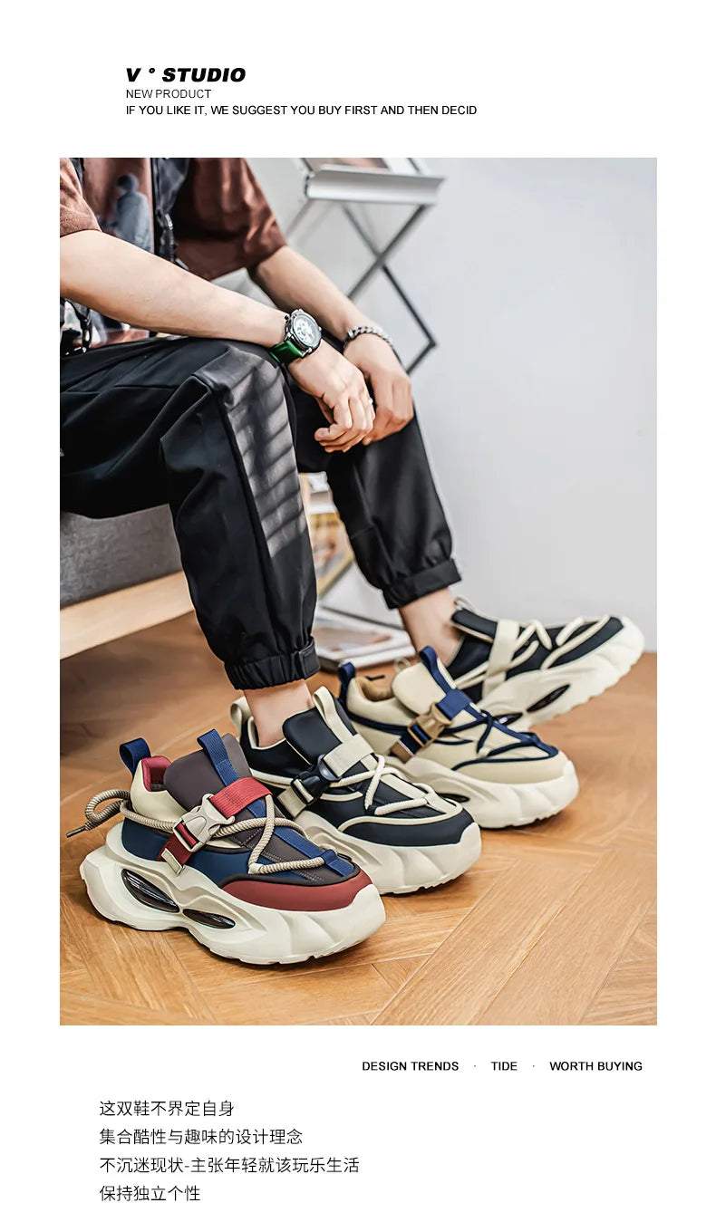 Men’s Chunky Sneakers – Breathable Mesh Casual Shoes 2025 - BuzzMart