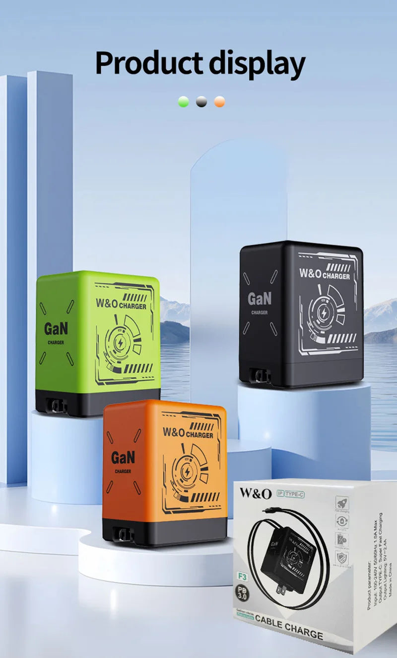 Sleek 120W GaN Charger with Retractable Cables β Fast! - BuzzMart
