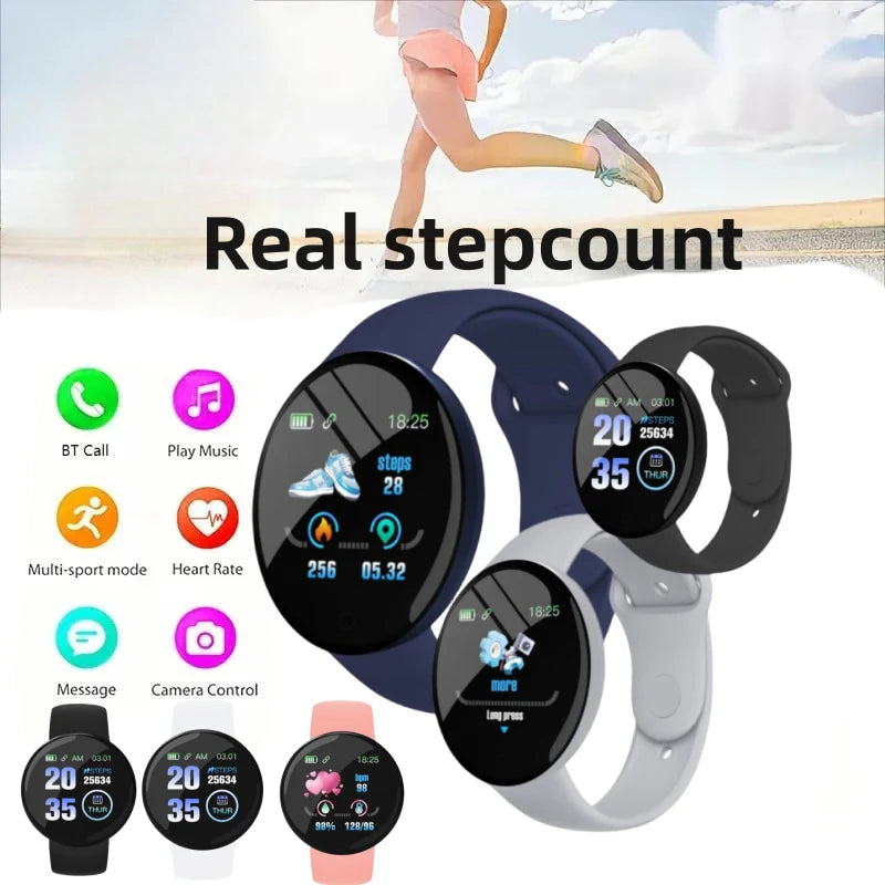 2025 New D18 Multifunctional Smart Watch Men & Women Bluetooth Connected Phone Music Fitness Sports Bracelet Sleep Monitor watch - BuzzMart