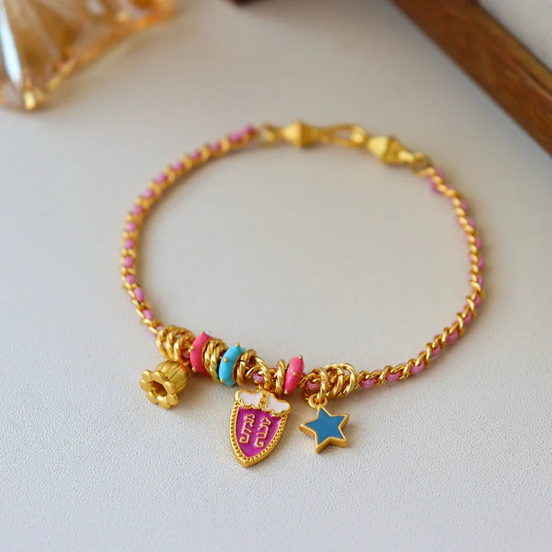 Modern Jewelry Elegant Temperament Multiple Colorful Enamle Chain Bracelets For Women Female Gifts Sweet Accessories Hot Sale - BuzzMart