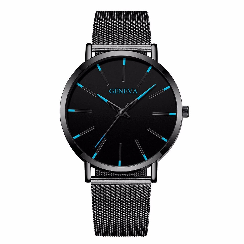 Fashion Ultra-Thin Men’s Business Watch | Steel Mesh Quartz Wristwatch - BuzzMart