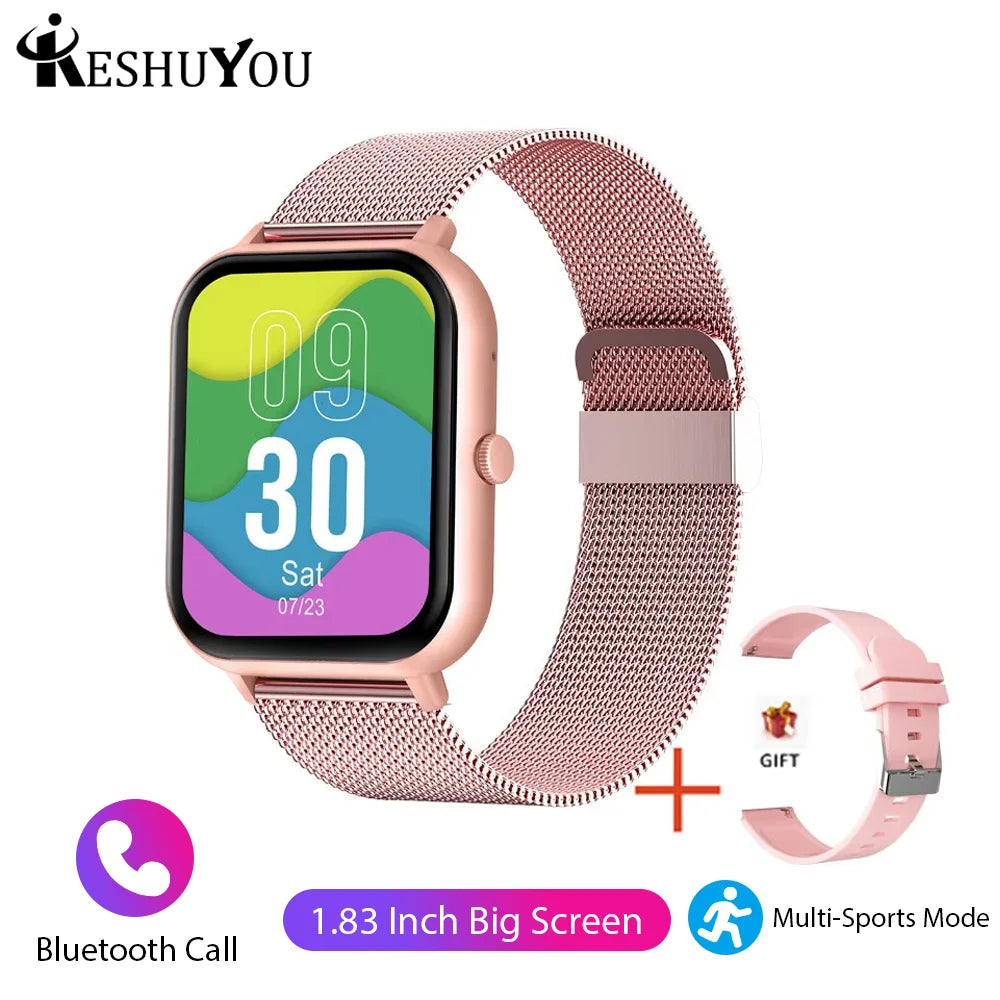 KESHUYOU 2025 New Smart Watch Men Women Full Touch Screen Heart Rate Tracker Bluetooth Talking Sports Smart Watch Holiday Gift - BuzzMart