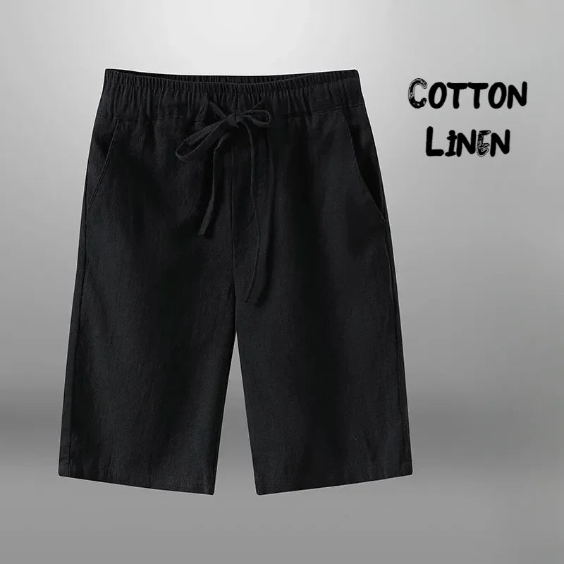 Men’s Cotton Linen Casual Shorts – Breathable Beach, Gym & Basketball - BuzzMart