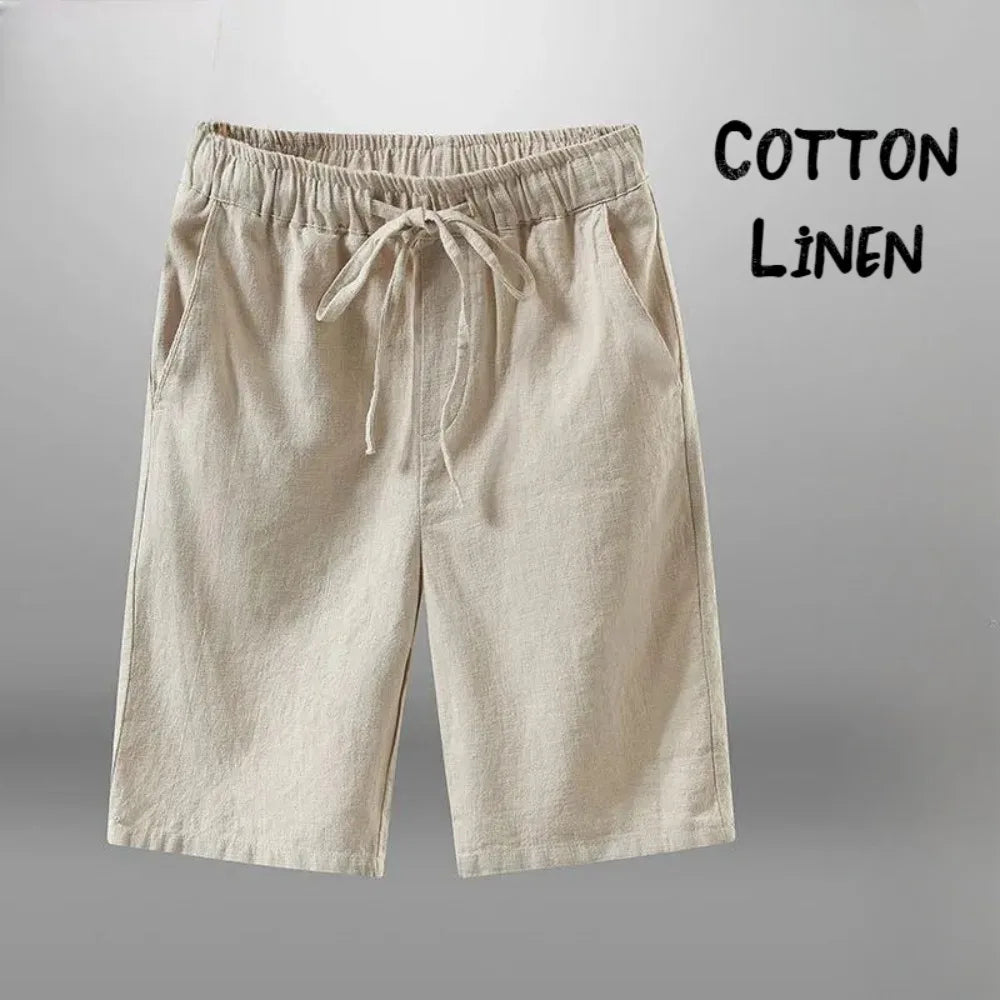 Men’s Cotton Linen Casual Shorts – Breathable Beach, Gym & Basketball - BuzzMart