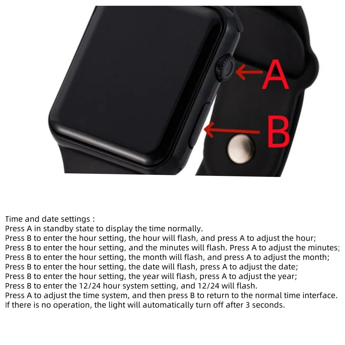 Simple Digital Sport Watch | LED Electronic Unisex Casual Wristwatch - BuzzMart