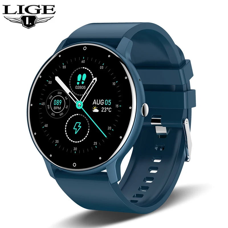 LIGE Smart Watch Women Men Full Touch Screen Bluetooth 5.2 Call Waterproof Watches Sports Fitness Tracker Factory IP67 ZL02 New - BuzzMart