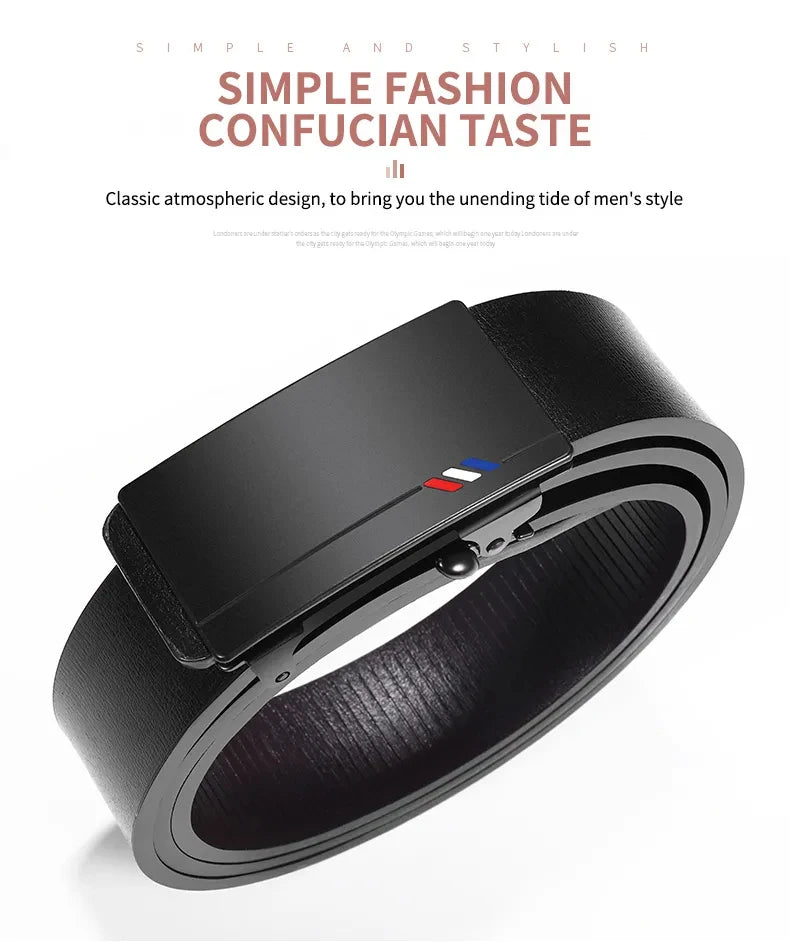 New Product Belt MEN'S High Quality Toothless Automatic Buckle Casual Men Belt MEN'S Business Fashion Belt - BuzzMart