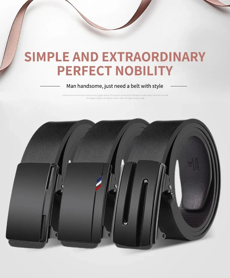 New Product Belt MEN'S High Quality Toothless Automatic Buckle Casual Men Belt MEN'S Business Fashion Belt - BuzzMart