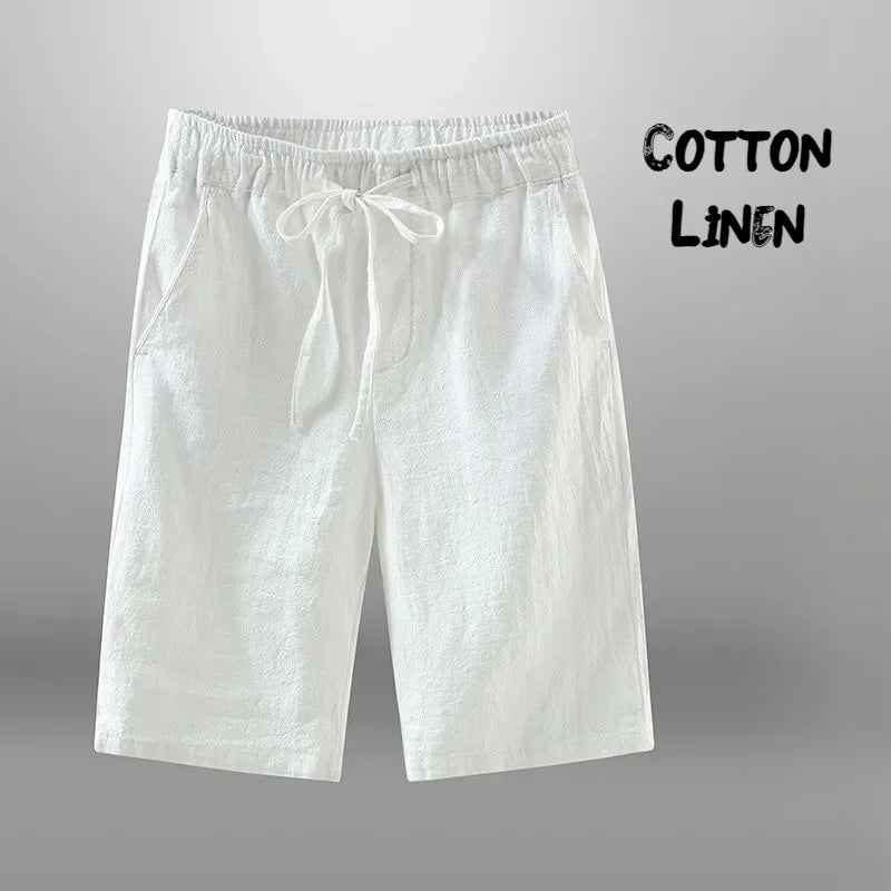 Men’s Cotton Linen Casual Shorts – Breathable Beach, Gym & Basketball - BuzzMart