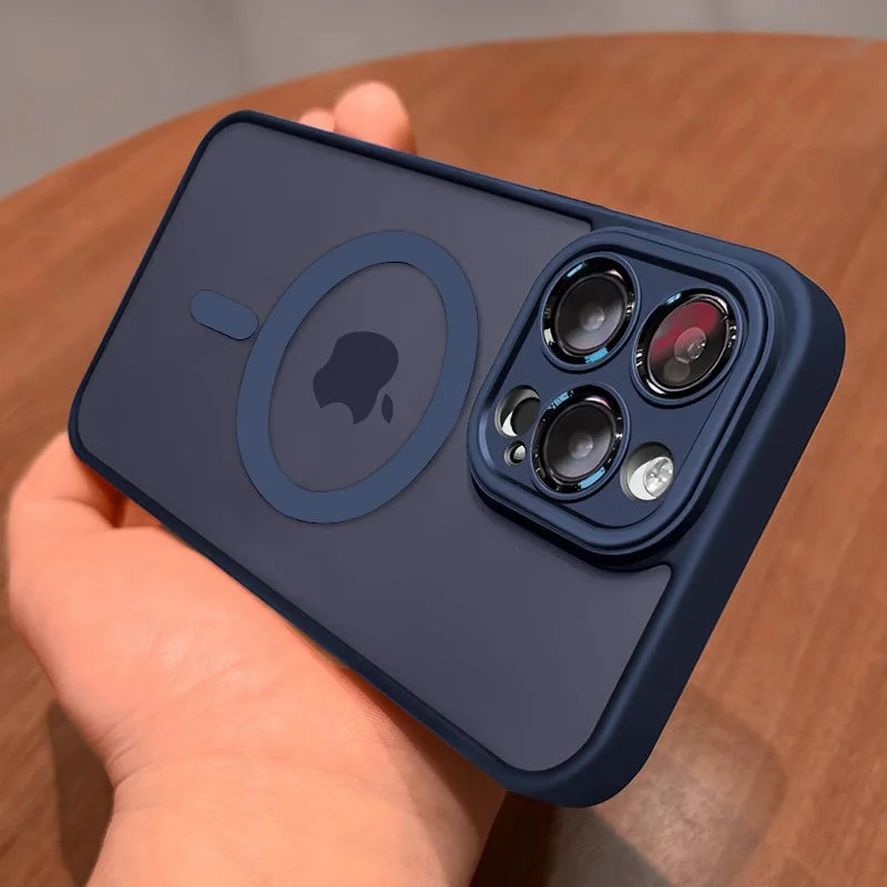 Luxury Matte Armor For Magsafe Magnetic Wireless Charging Case For iPhone 11 12 13 14 15 16 Pro Max Plus Shockproof Hard Cover - BuzzMart