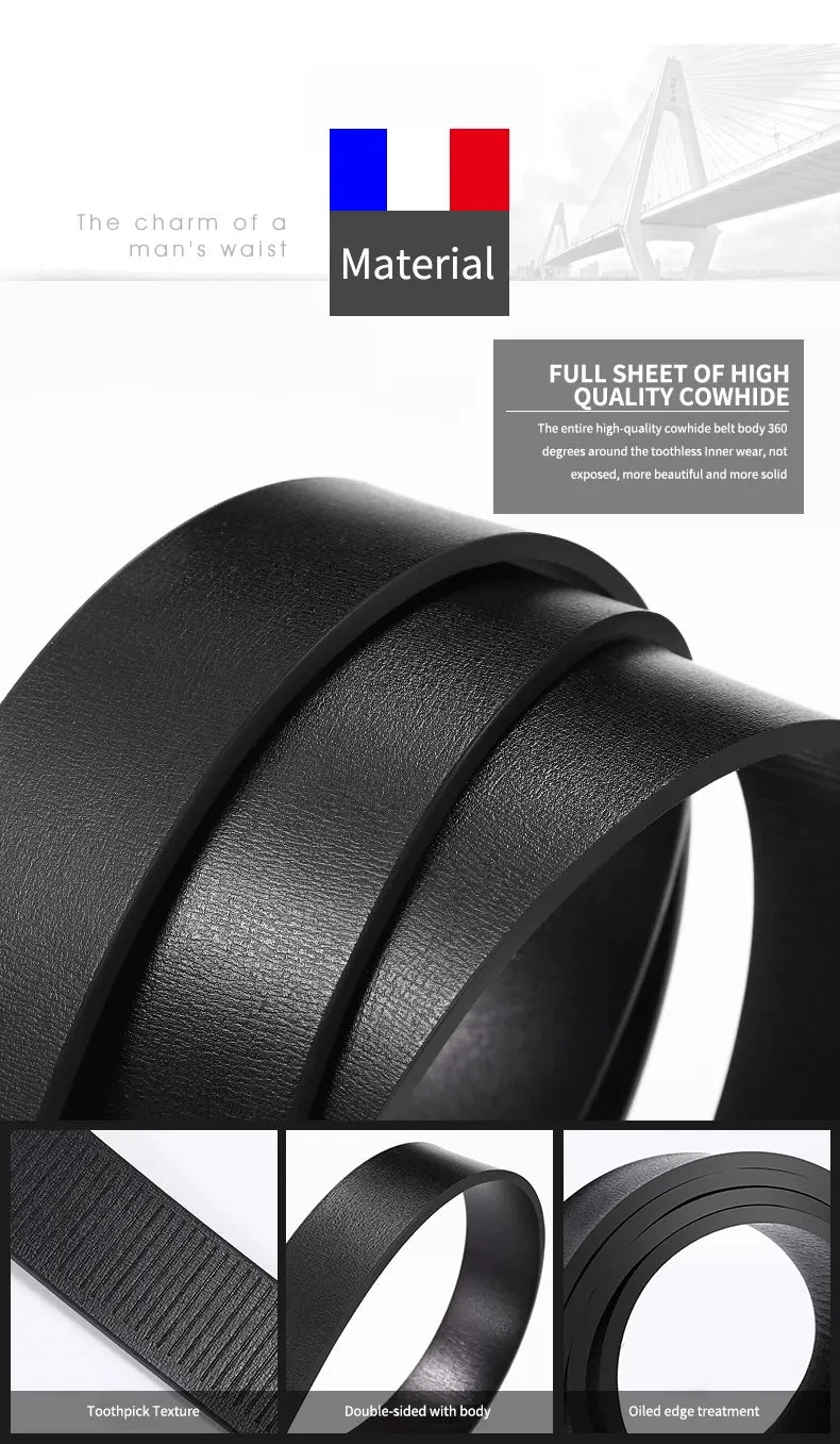 New Product Belt MEN'S High Quality Toothless Automatic Buckle Casual Men Belt MEN'S Business Fashion Belt - BuzzMart